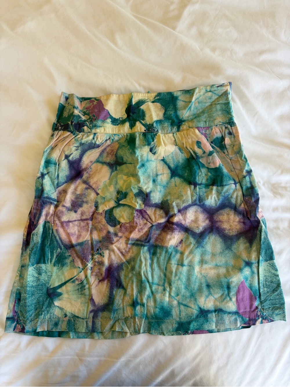 URBAN OUTFITTERS Kimchi Blue Floral Tie-Dye A-Line Skirt